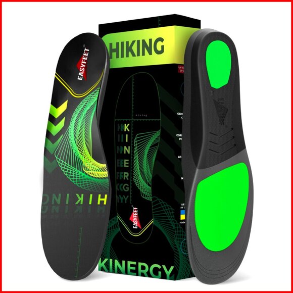 Arch Support Insoles for Hiking Boots - Size L - Carbon Fiber Cushioning